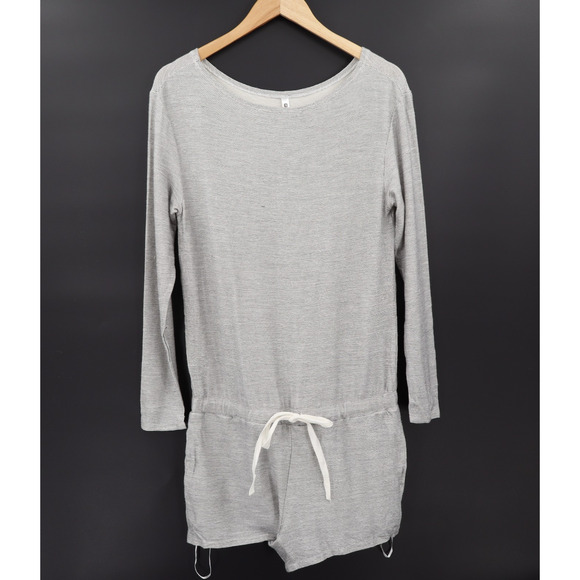 Fabletics Women's Mollie Long Sleeve Romper Cinched Waist Grey Sz XS New - Picture 1 of 6